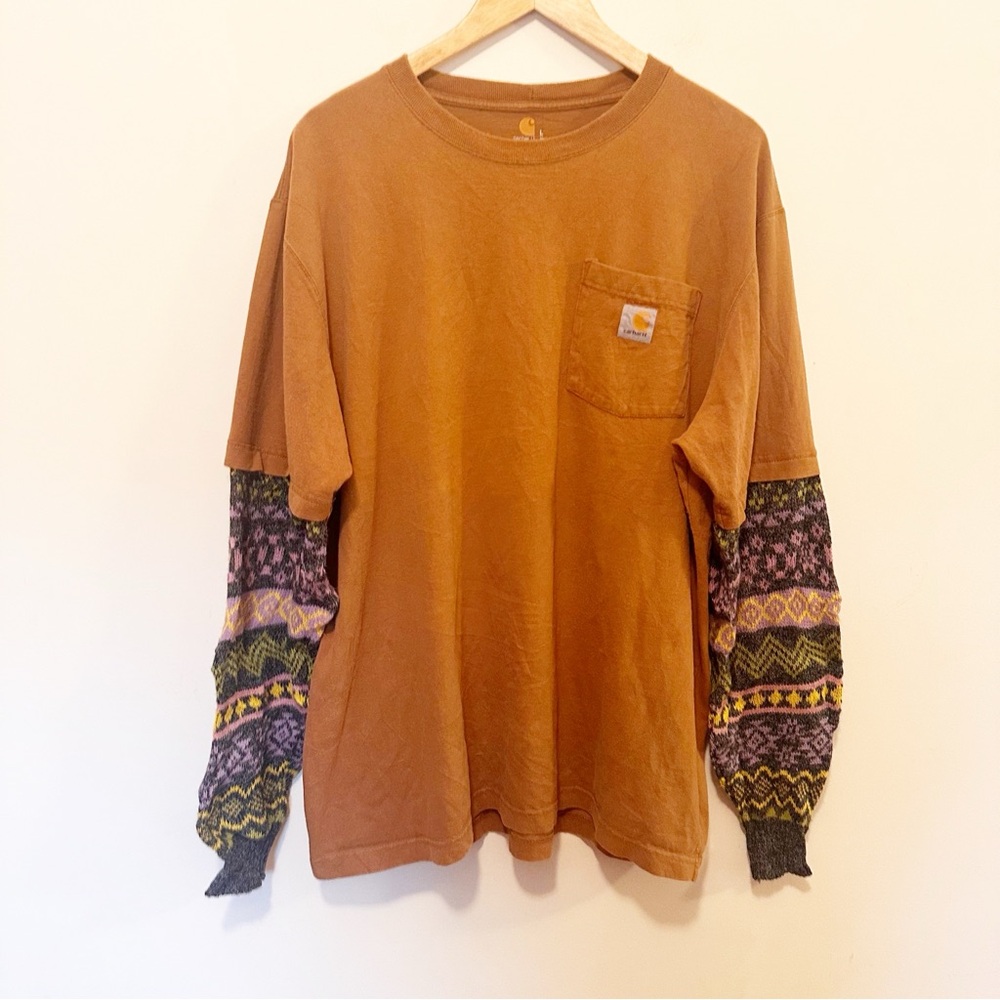 Urban Renewal Carhartt custom sleeve long sleeve tee